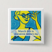 März 8 ist der Internationale Frauentag Button (Vorderseite)