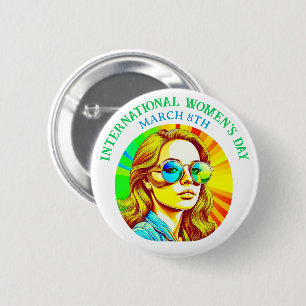 März 8 ist der Internationale Frauentag Button