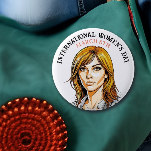 März 8 ist der Internationale Frauentag Button