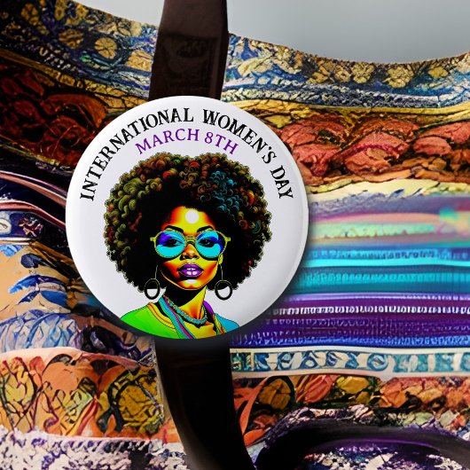 März 8 ist der Internationale Frauentag Button