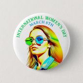 März 8 ist der Internationale Frauentag Button (Vorderseite)