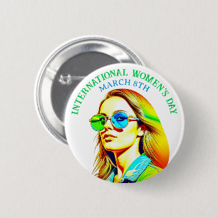 März 8 ist der Internationale Frauentag Button