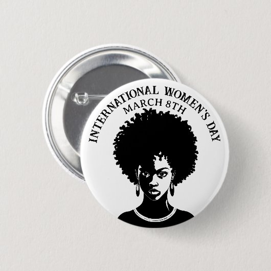 März 8 ist der Internationale Frauentag Button (Vorne & Hinten)