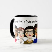 März 8 ist der Internationale Frauentag Tasse (Vorderseite Links)