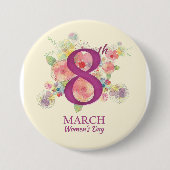 März am 8. Frauentag Button (Vorderseite)