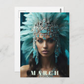 *~* MÄRZ AP53 Boho Headdress AQUAMARINE Postkarte (Vorne/Hinten)