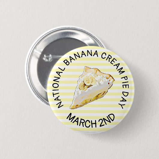 März "Banana Cream Pie Day" 2. Schaltfläche Button (Vorne & Hinten)
