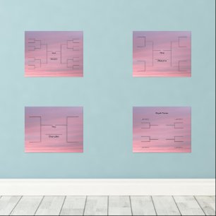 März Basketball 16 8 4 Mannschaftspielfeld in Rosa Bilderwand Sets