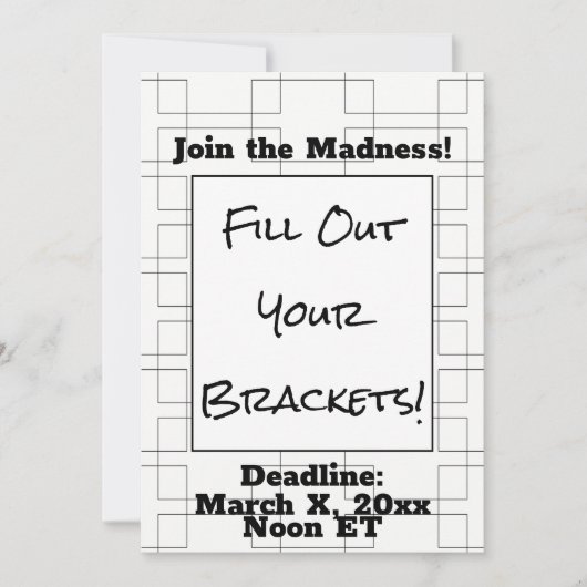 März-Basketball-Deadline-Party-Erinnerung Einladung (Vorderseite)