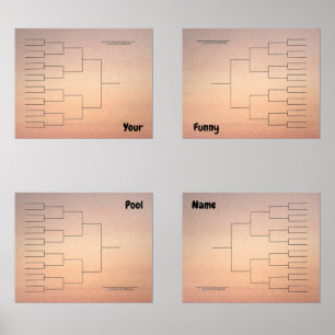 März Basketball Quadrant Bracket Orange Ombre Bilderwand Sets