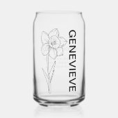 März Birth Blume affodil mit Individuelle Name Dosenglas (Vorderseite)