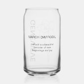 März Birth Blume affodil mit Individuelle Name Dosenglas (Rückseite)