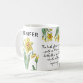 März Birth Blume Daffodische Bezeichnung hinzufüge Kaffeetasse (Vorderseite Links)