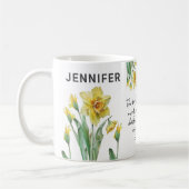 März Birth Blume Daffodische Bezeichnung hinzufüge Kaffeetasse (Links)