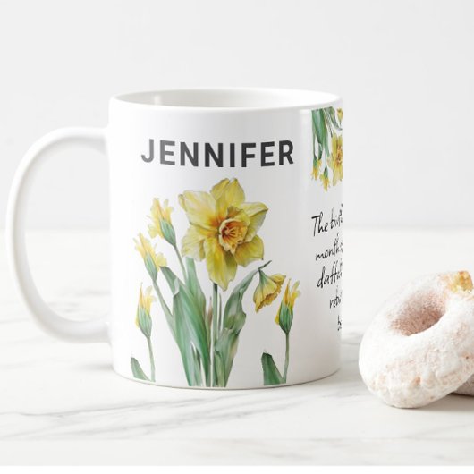 März Birth Blume Daffodische Bezeichnung hinzufüge Kaffeetasse