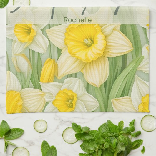 März Birth Blume Geschirrtuch (Gefaltet)