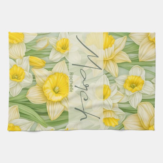 März Birth Blume Geschirrtuch (Horizontal)