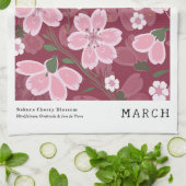 März Birth Blume Markt Rosa Sakura Kirschenblume P Geschirrtuch (Gefaltet)