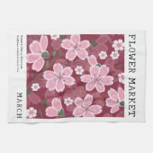 März Birth Blume Markt Rosa Sakura Kirschenblume P Geschirrtuch (Horizontal)