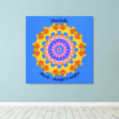 März Birth Blume Personalisiert Mandala Zen Art Leinwanddruck (Insitu (Holzboden))