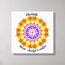 März Birth Blume Personalisiert Mandala Zen Art Leinwanddruck