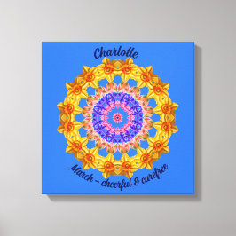 März Birth Blume Personalisiert Mandala Zen Art Leinwanddruck