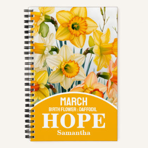 März Birth Monat Blume Christlich Journal Notizblock