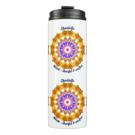 März Birth Monat Blume Custom Mandala Zen Art Thermosbecher