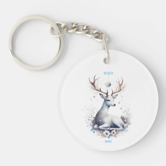 März Birth Month Spirit Animal Schlüsselanhänger (Vorderseite)