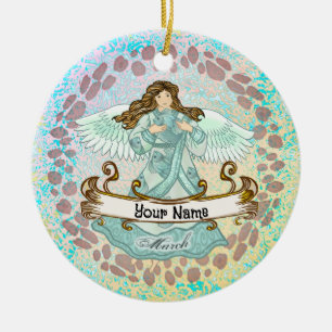 März Birthday Angel Geburtstagsschmuck Keramik Ornament