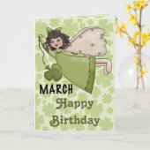 März Birthday Angel Karte (Gelbe Blume)