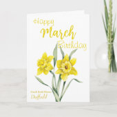 März Birthday Daffodil Birth Blume Karte (Vorderseite)