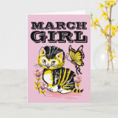 MÄRZ BIRTHDAY GIRL GREETING CARDS KARTE (Gelbe Blume)