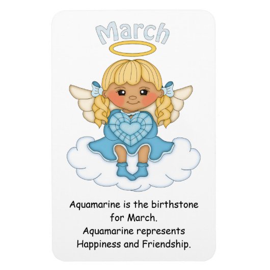 März Birthstone Angel Blonde Premium Magnet (Vertikal)