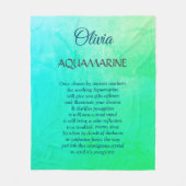 März Birthstone Aquamarine Design Fleecedecke (Vorderseite)