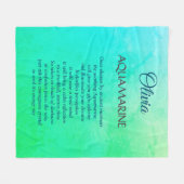 März Birthstone Aquamarine Design Fleecedecke (Vorderseite (Horizontal))