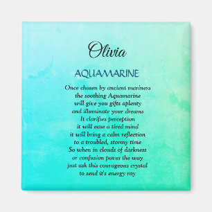 März Birthstone Aquamarine Design Magnet