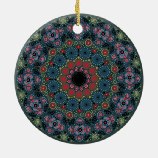 März Birthstone Bloodstone Mandala Ornament (Hinten)