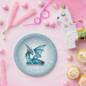 März Birthstone Drache: Aquamarine Pappteller (Party)