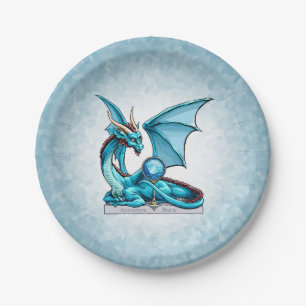 März Birthstone Drache: Aquamarine Pappteller