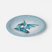 März Birthstone Drache: Aquamarine Pappteller (Schrägansicht)