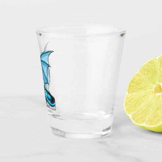 März Birthstone Drache: Aquamarine Schnapsglas (Rechts)