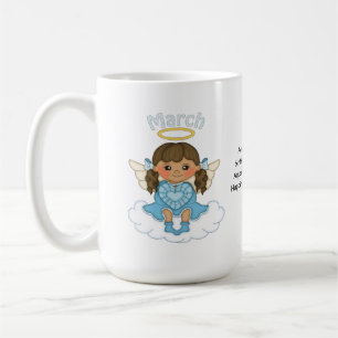 März Birthstone Engel brünett Kaffeetasse