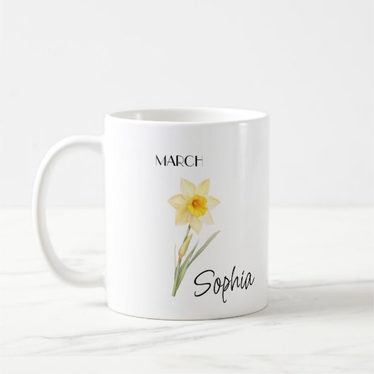 März Blume Personalisiert Kaffeetasse (Links)
