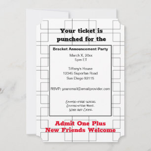 März Bracket Basketball Ankündigung Party