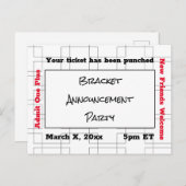 März Bracket Basketball Ankündigung Party Postkarte (Vorne/Hinten)