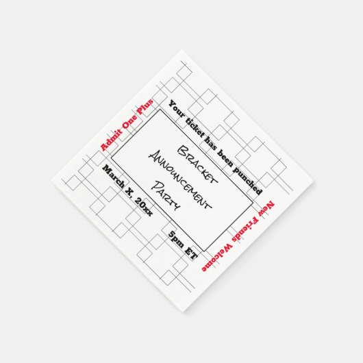 März Bracket Basketball Ankündigung Party Serviette (Ecke)