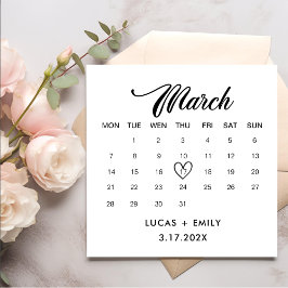 März Calendar Dunkle Schwarze Hochzeit Serviette