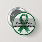 März Cerebral Palsy Sensibilisierungsmonat Button (Vorne & Hinten)