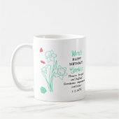 März Daffodil | Aquamarine Birthday Keepake Kaffeetasse (Links)